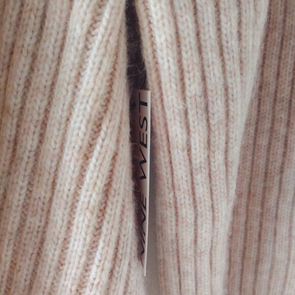 Nine West Women's Ribbed Belted Cozy Cardigan Sweater Cream Size S - Picture 5 of 8